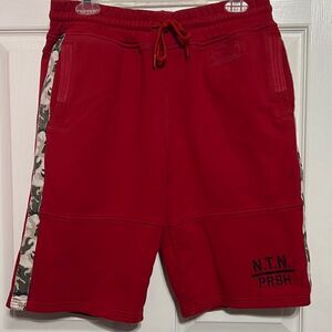 🔥🔥 PARISH NATION Fleece Shorts - Red/Camo - Men Sz Large - EXCELLENT Condition